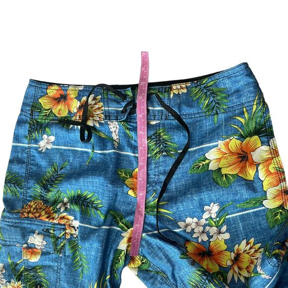O'Neill Mens Size 28 Boardshorts Swim Surf Trunks Beach Blue Floral Hawaiian - Picture 8 of 9